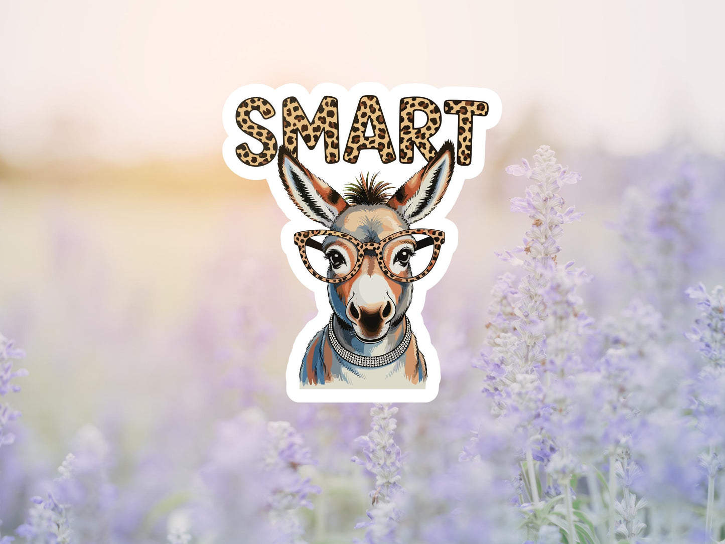 Smart "Ass" Donkey Wearing Glasses Sticker