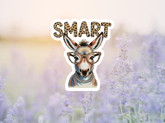 Smart "Ass" Donkey Wearing Glasses Sticker