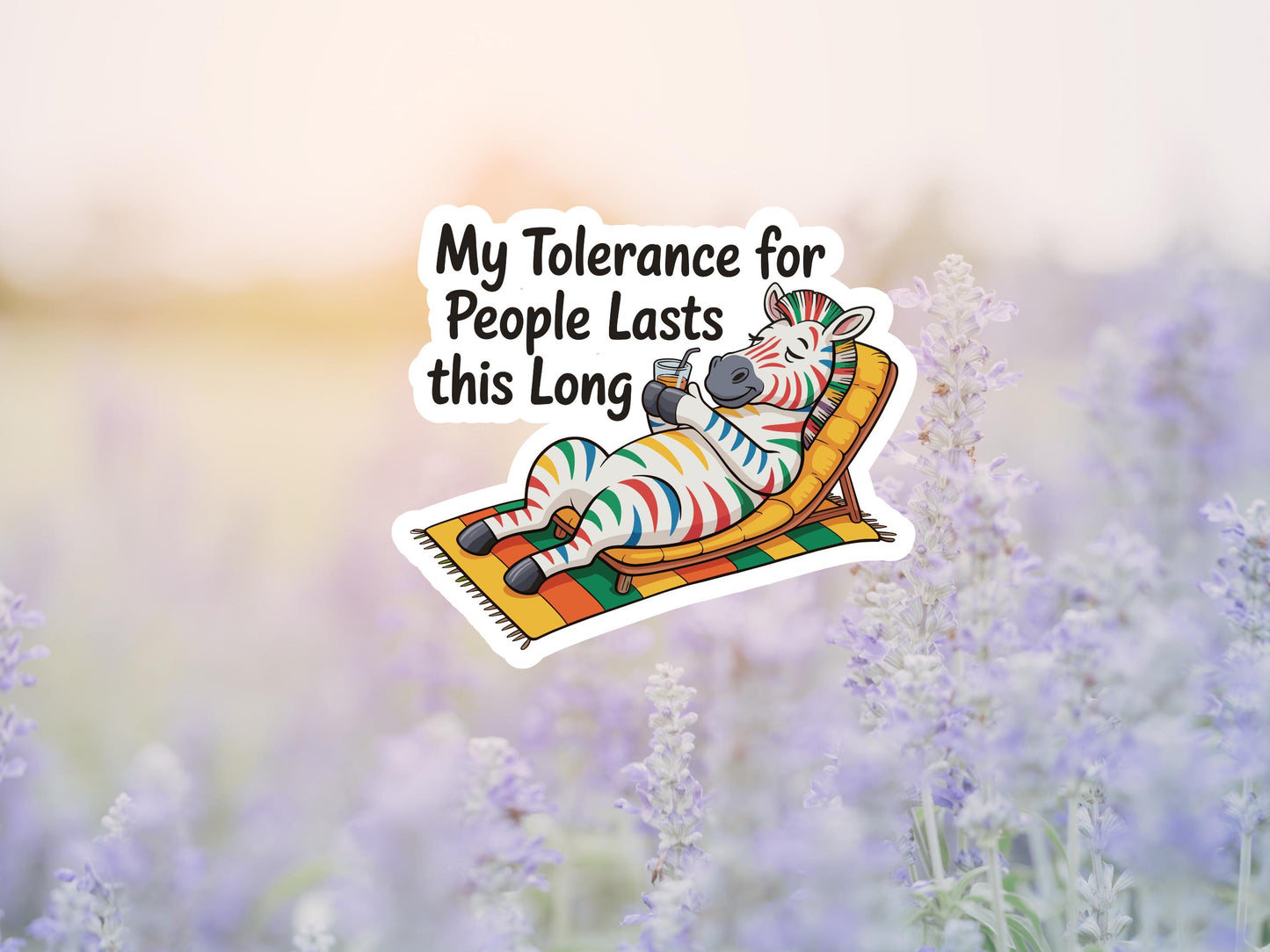 My Tolerance For People Zebra Sticker