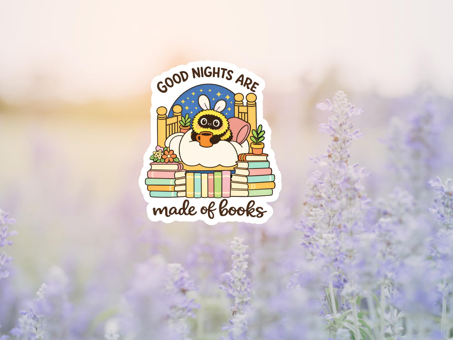 Good Nights Are Made Of Books Bee Sticker