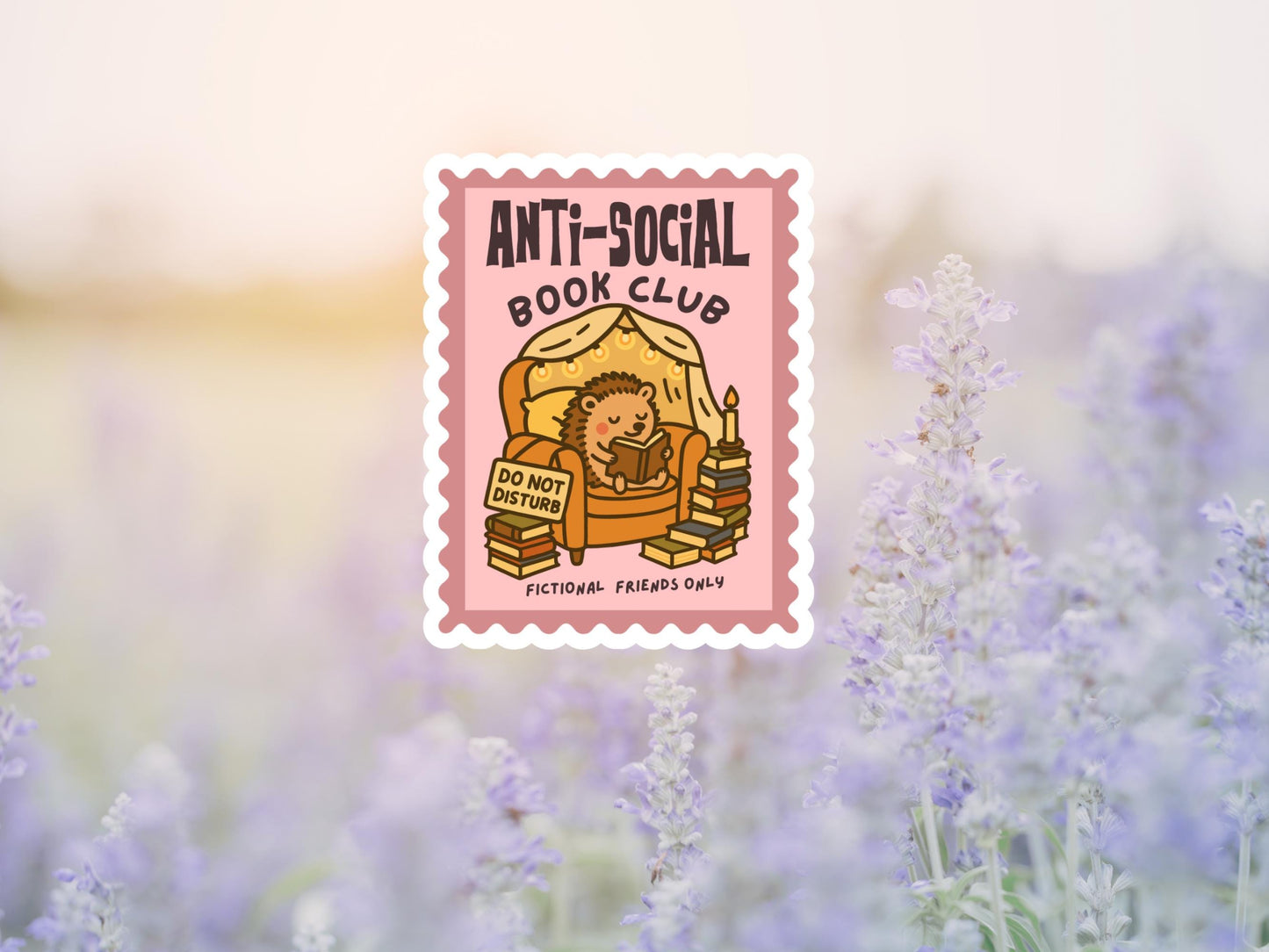 Anti-Social Book Club Porcupine Reading Sticker