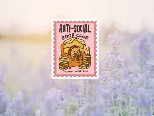 Anti-Social Book Club Porcupine Reading Sticker