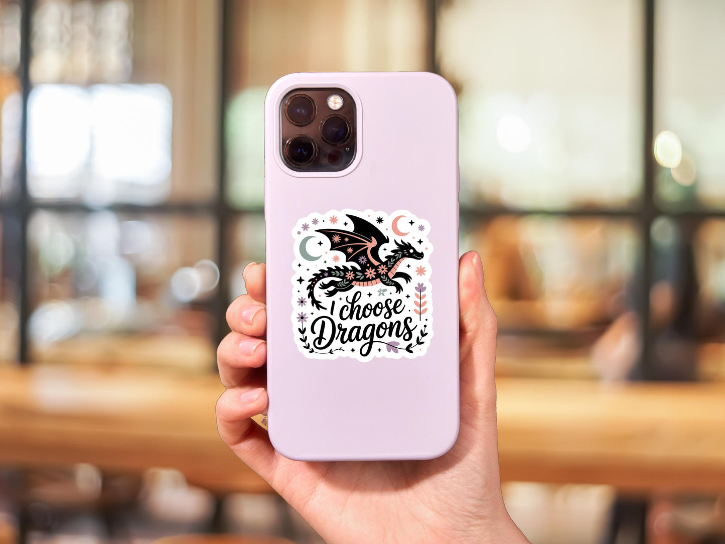 I Choose Dragons Fantasy Reader Sticker