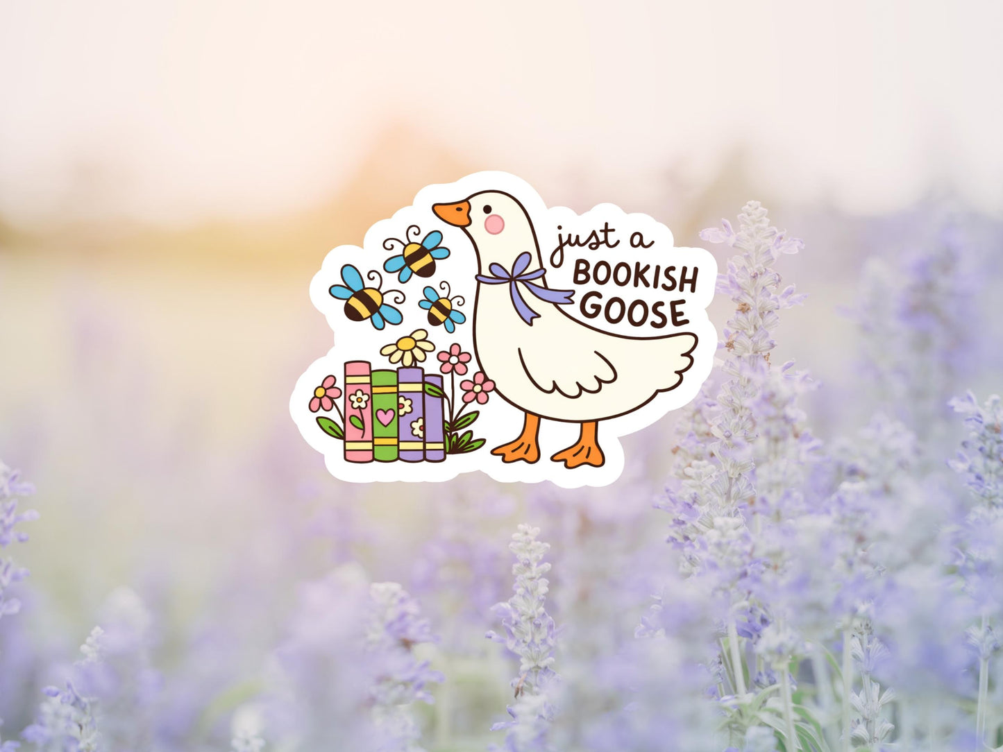 Just A Bookish Goose Sticker