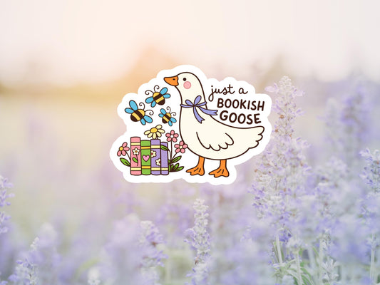 Just A Bookish Goose Sticker