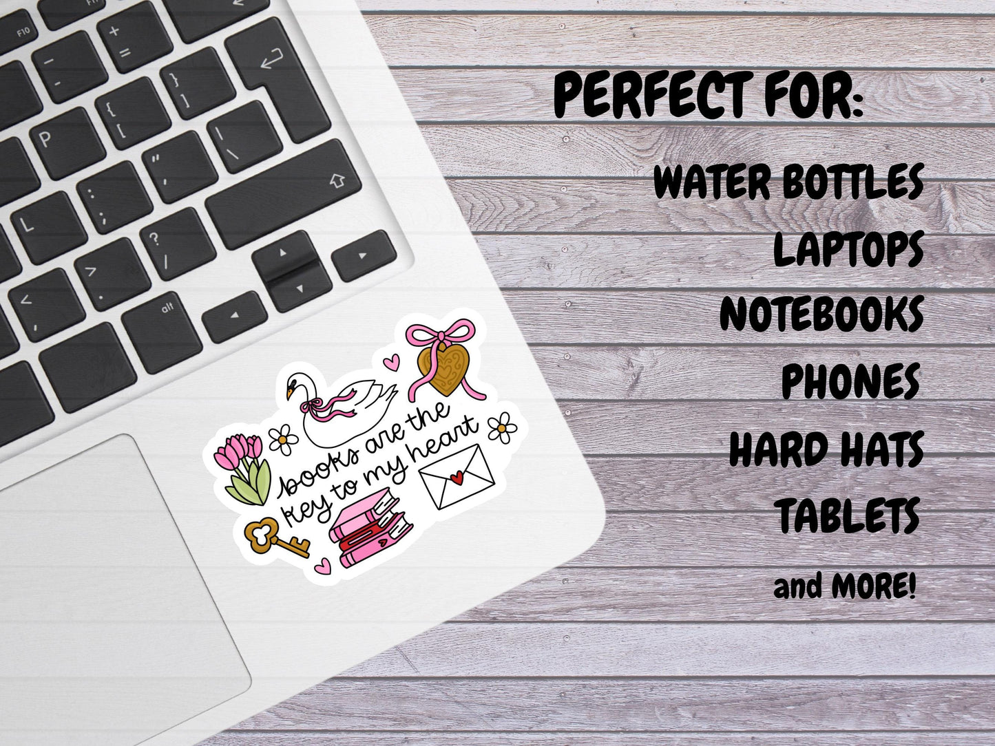Girly Books Are The Key To My Heart Sticker