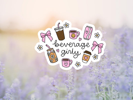 Pink Beverage Girly Sticker