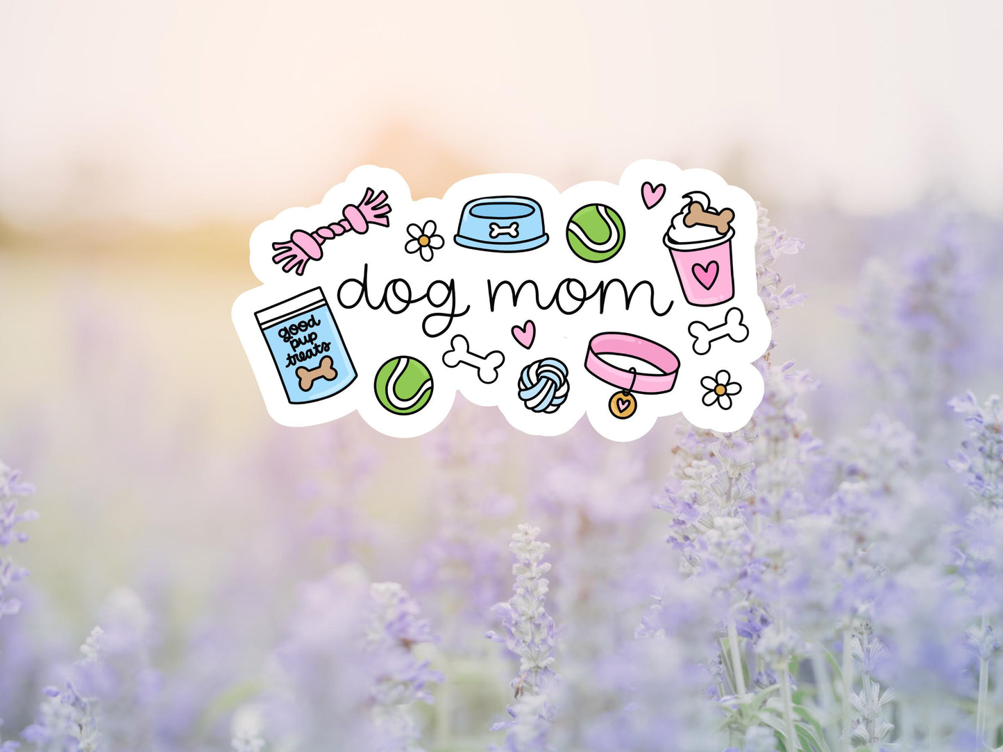 Girly Dog Mom Sticker