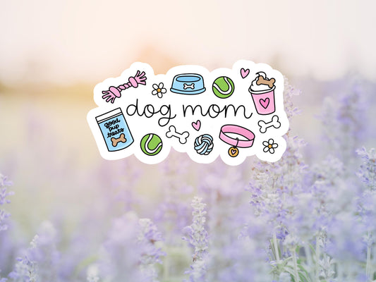 Girly Dog Mom Sticker