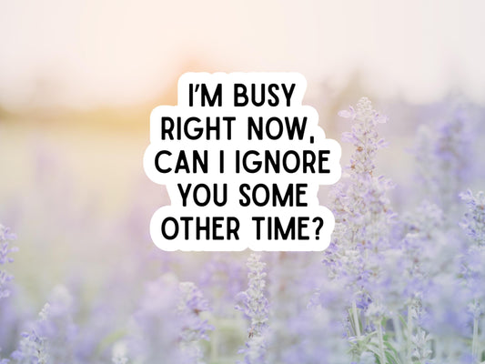 I'm Busy Right Now, Can I Ignore You Some Other Time Sticker
