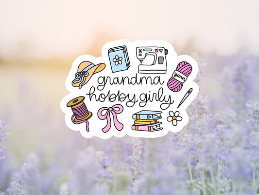Grandma Hobby Girly Sticker