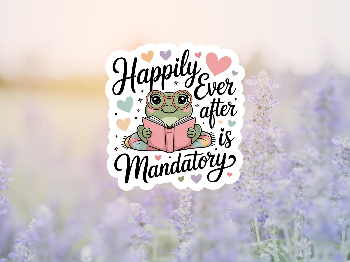 Happily Ever After Is Mandatory Frog Reading Sticker