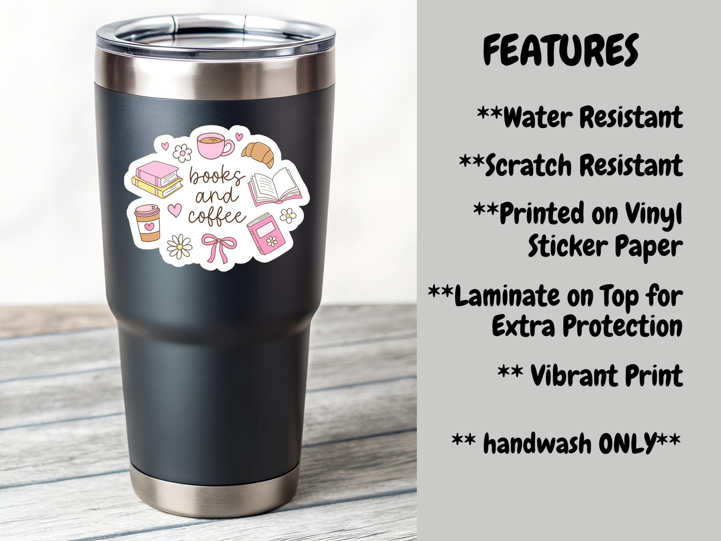 Girly Books And Coffee Sticker
