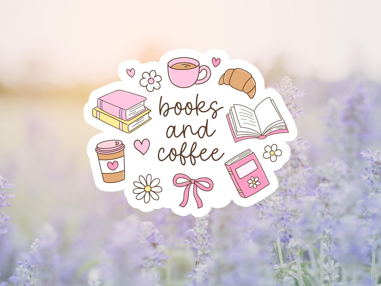 Girly Books And Coffee Sticker