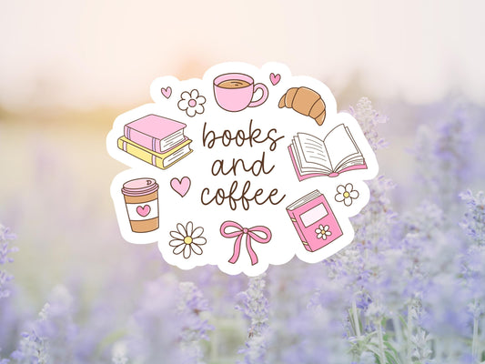 Girly Books And Coffee Sticker