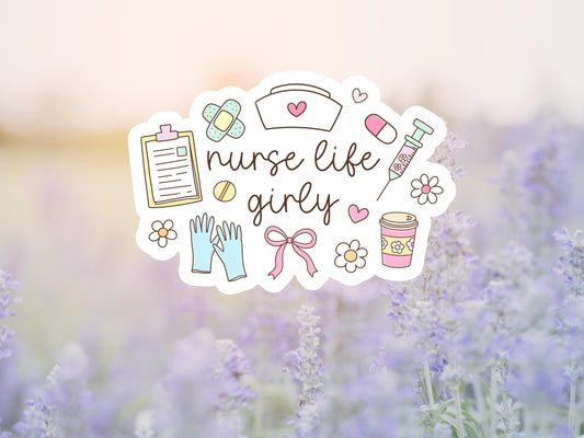 Nurse Life Girly Sticker