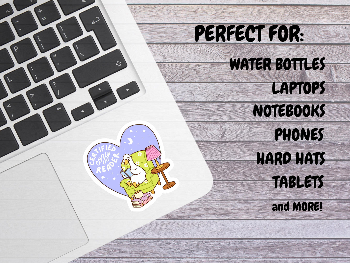 Certified Cozy Reader Duck Sticker