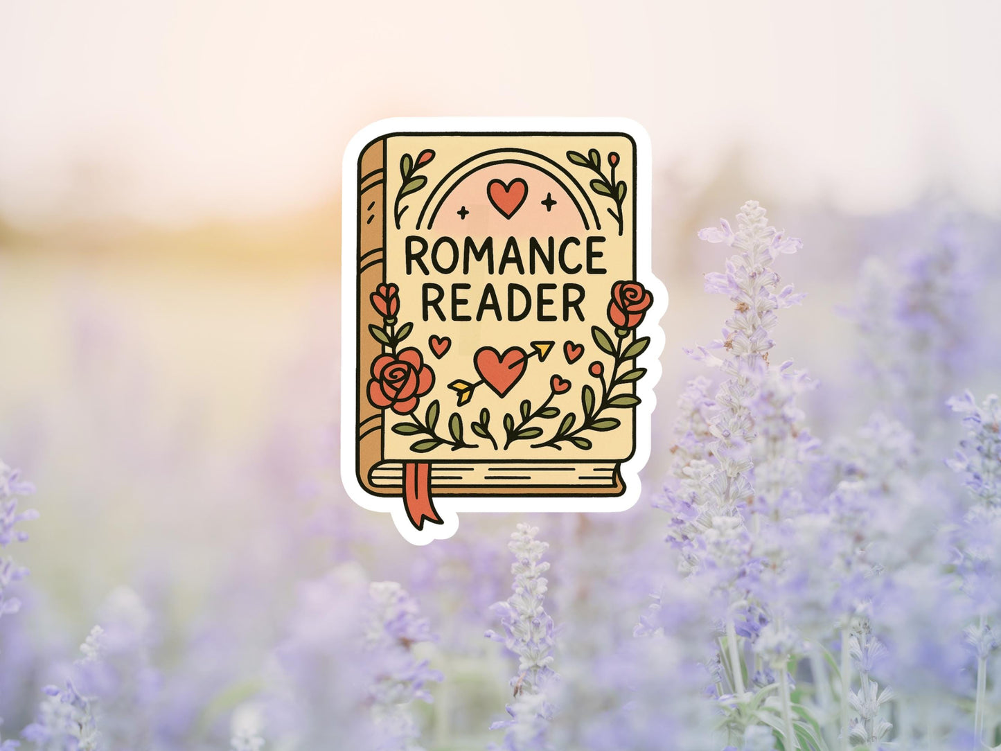 Romance Reader Floral Book Sticker