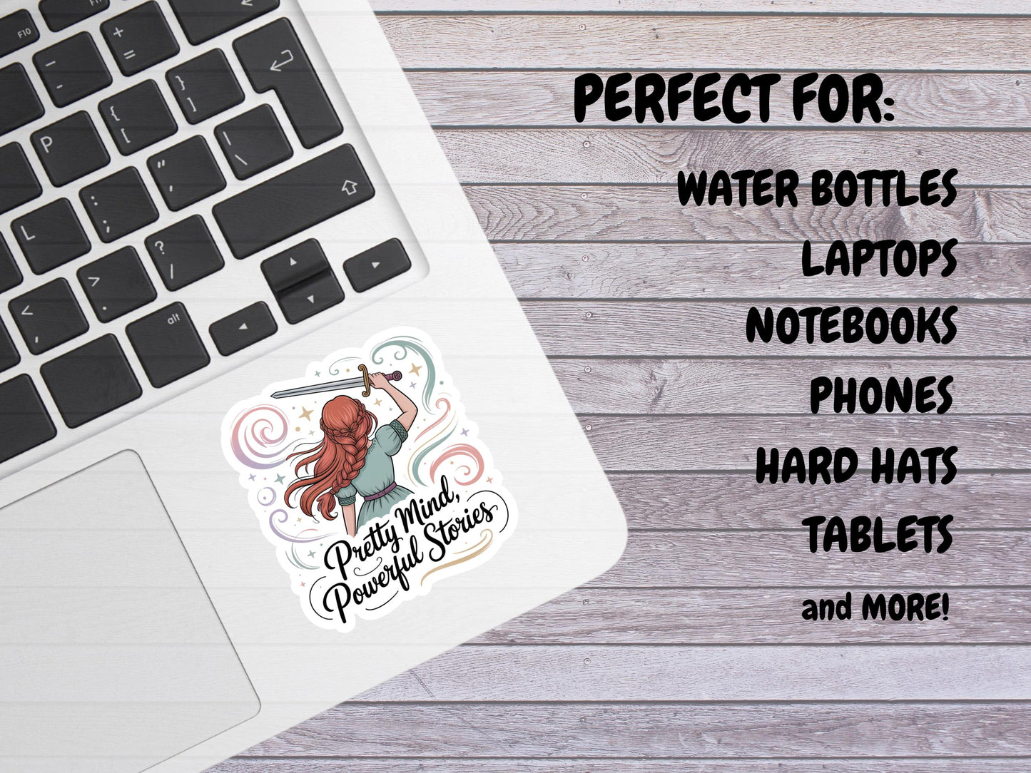 Pretty Mind Powerful Stories Girl And Sword Sticker
