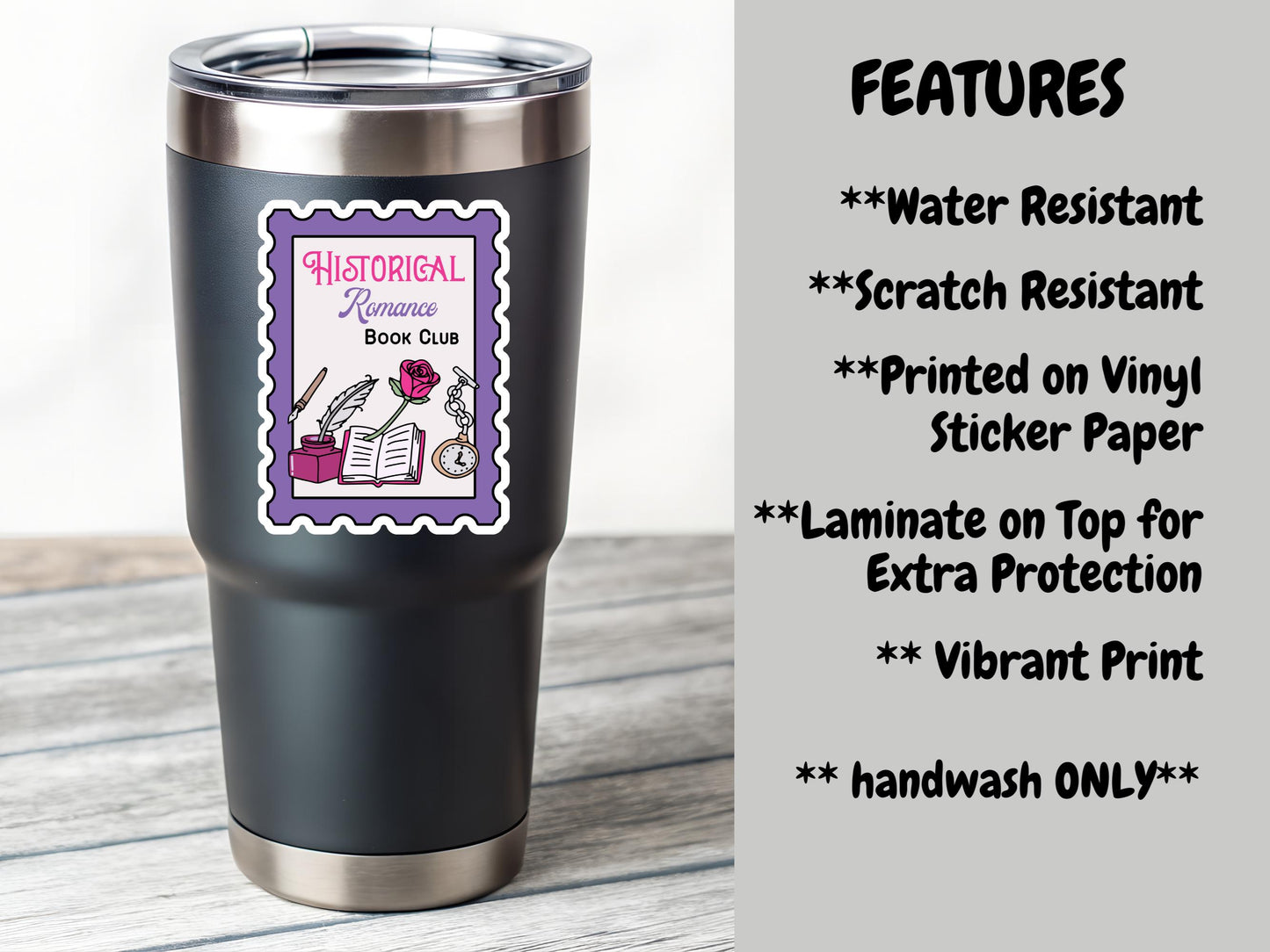 Historical Romance Book Club Stamp Sticker