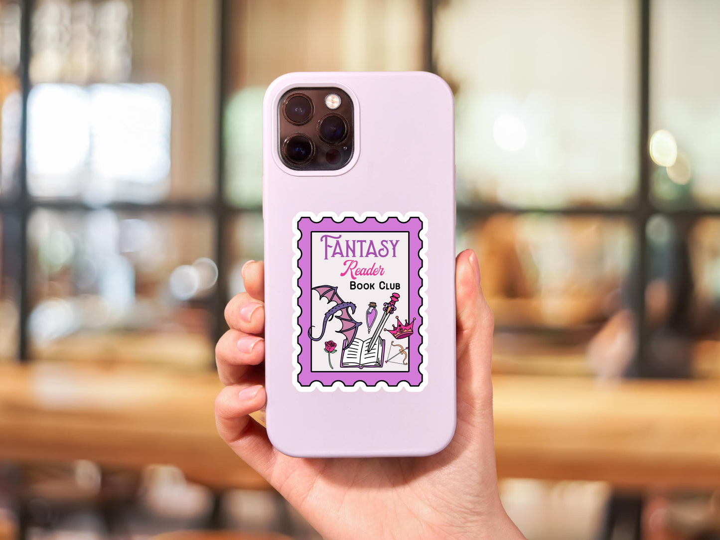 Fantasy Reader Book Club Stamp Sticker