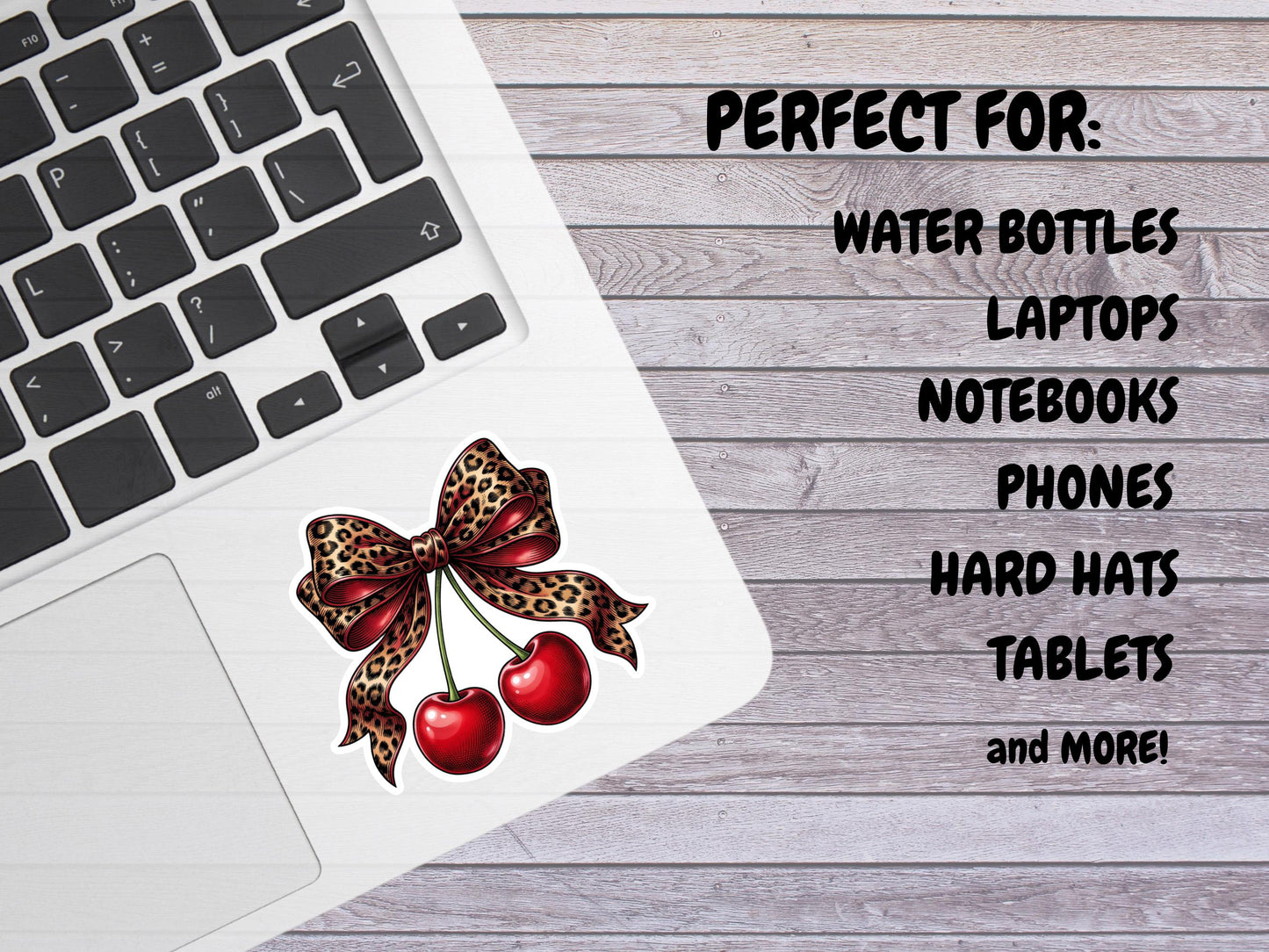 Cherries With Leopard Bow Sticker