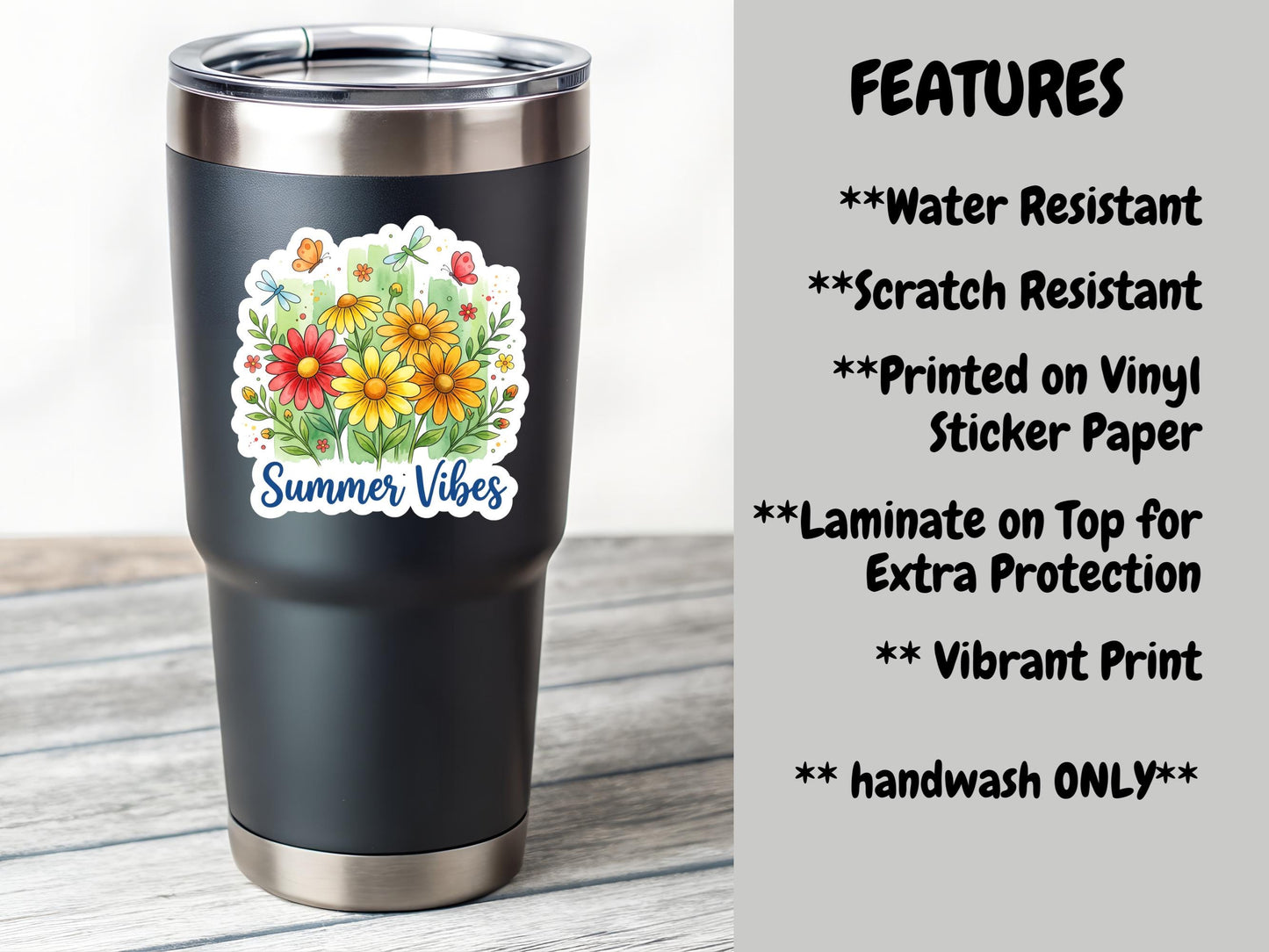 Summer Vibes Floral Sticker