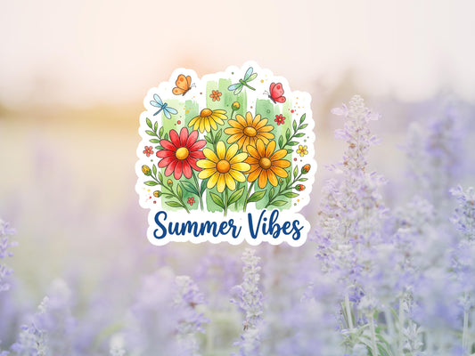 Summer Vibes Floral Sticker