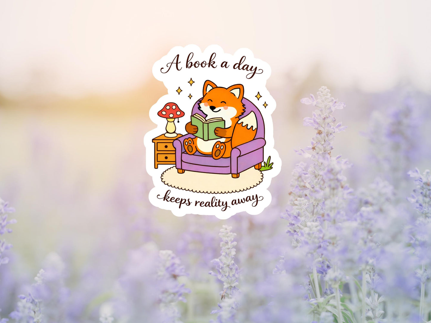 A Book A Day Keeps Reality Away Fix Reading Sticker