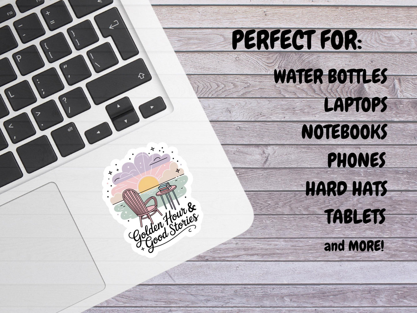 Golden Hour & Good Stories Bookish Sticker