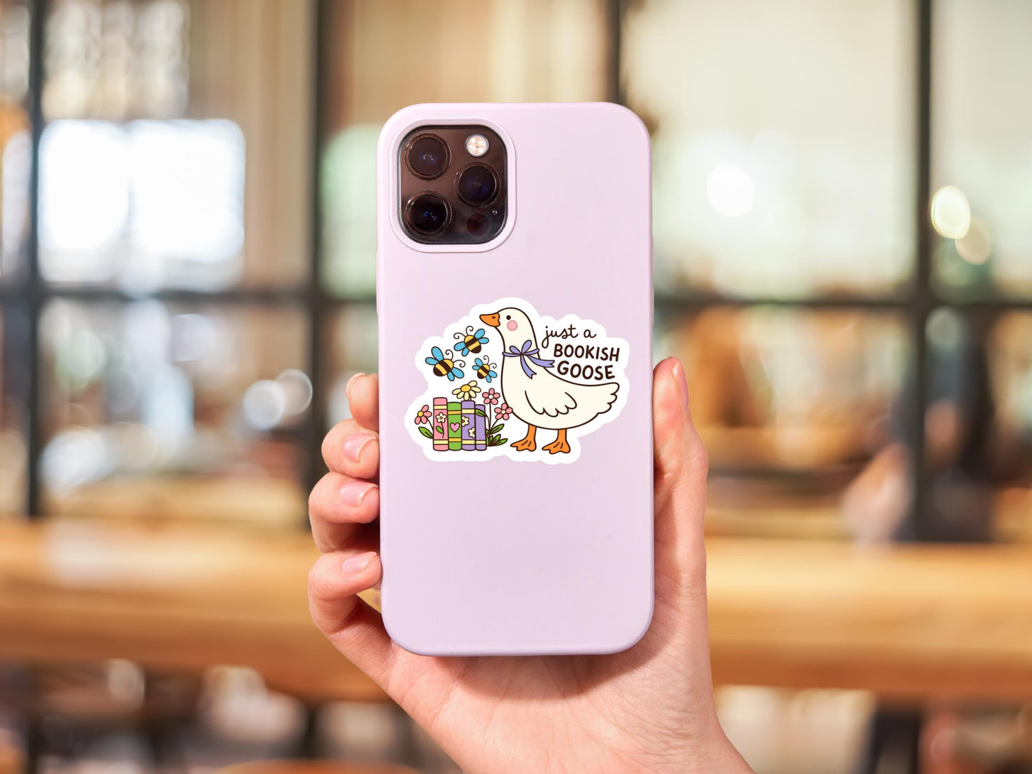 Just A Bookish Goose Sticker