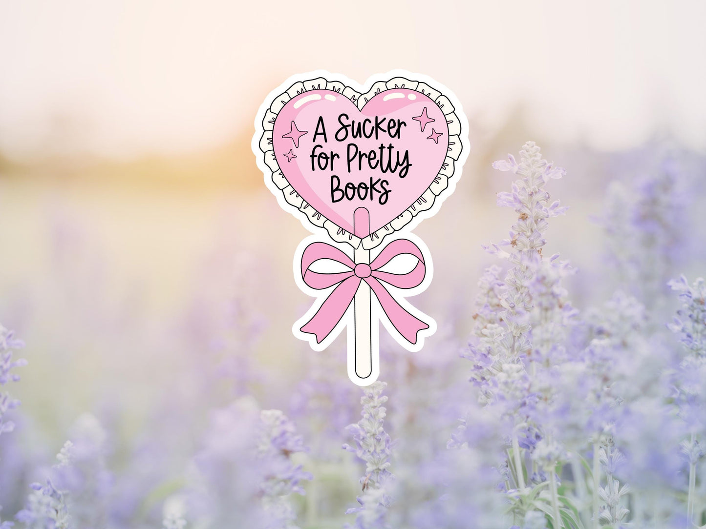 A Sucker For Pretty Books Heart Sticker