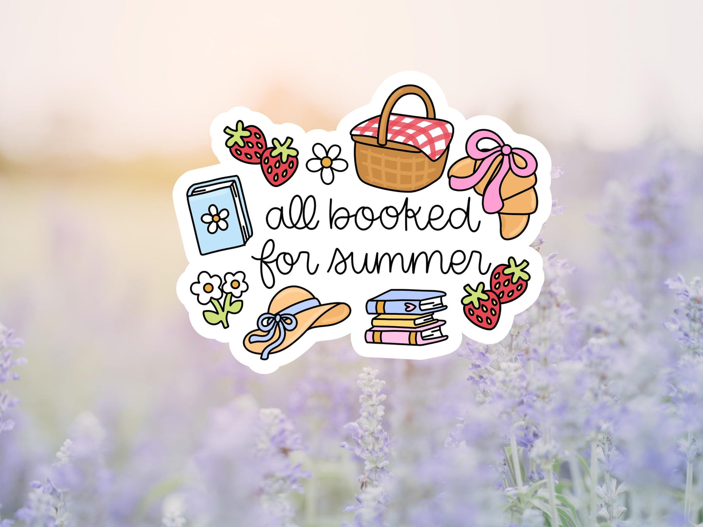 Girly All Booked For Summer Reading Sticker
