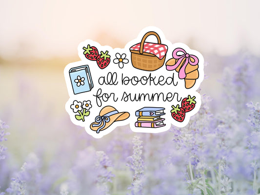 Girly All Booked For Summer Reading Sticker