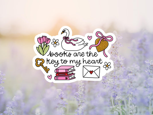 Girly Books Are The Key To My Heart Sticker