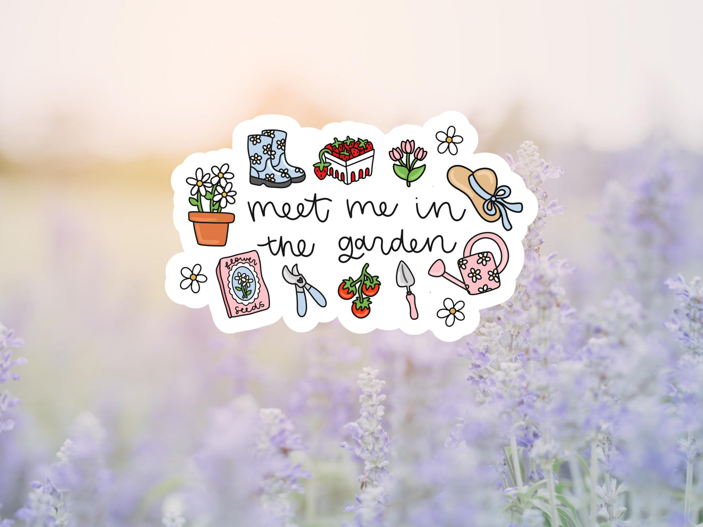 Girly Meet Me In The Garden Sticker