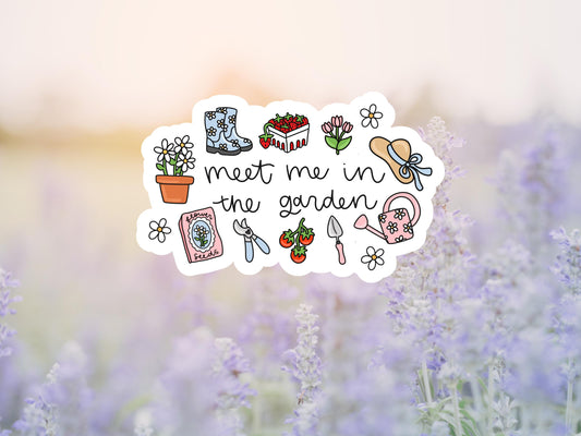 Girly Meet Me In The Garden Sticker
