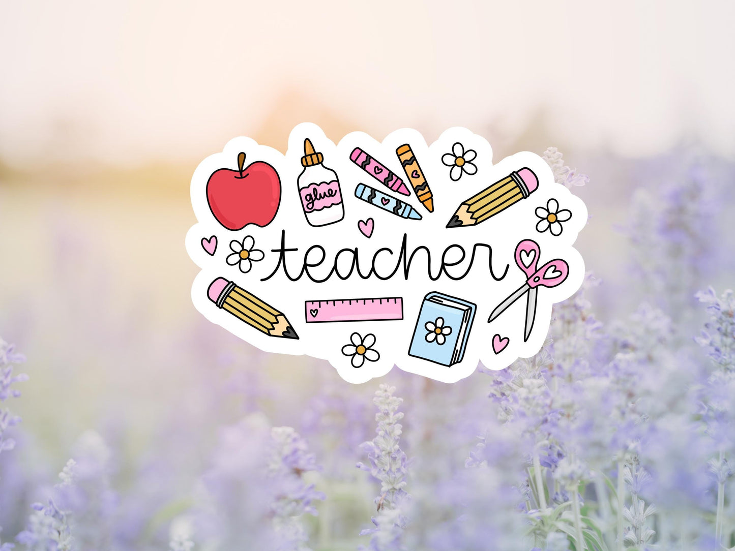 Girly Teacher Sticker