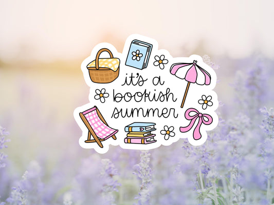 Girly it's A Bookish Summer Sticker
