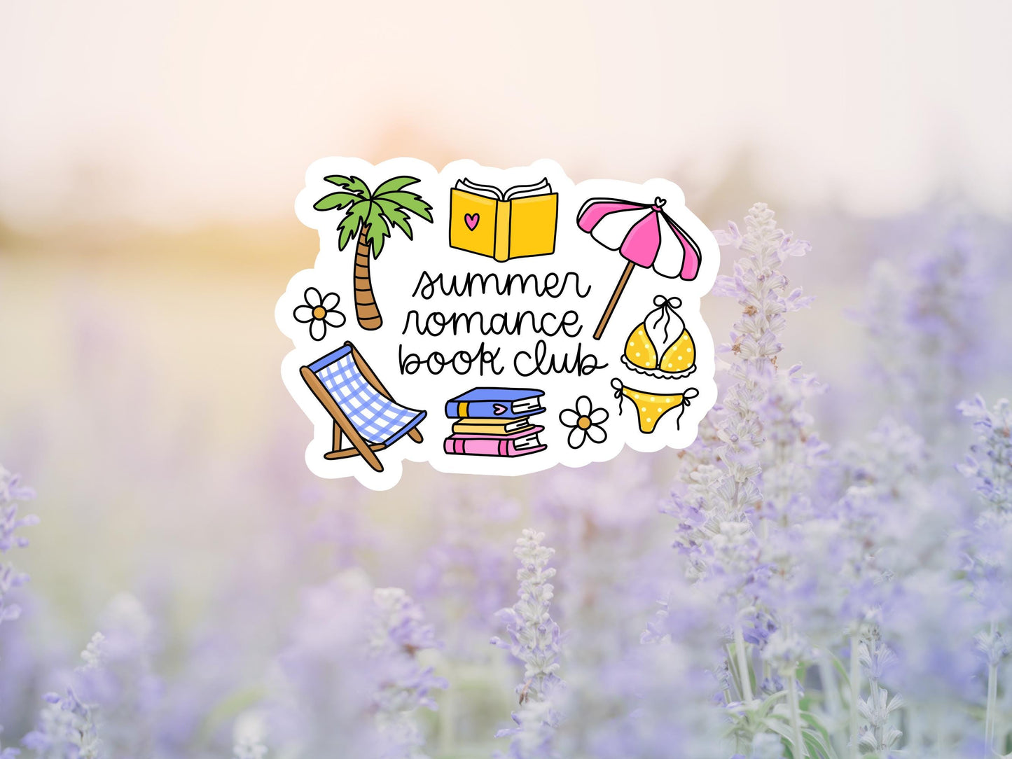 Girly Summer Romance Book Club Sticker