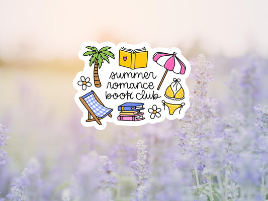Girly Summer Romance Book Club Sticker