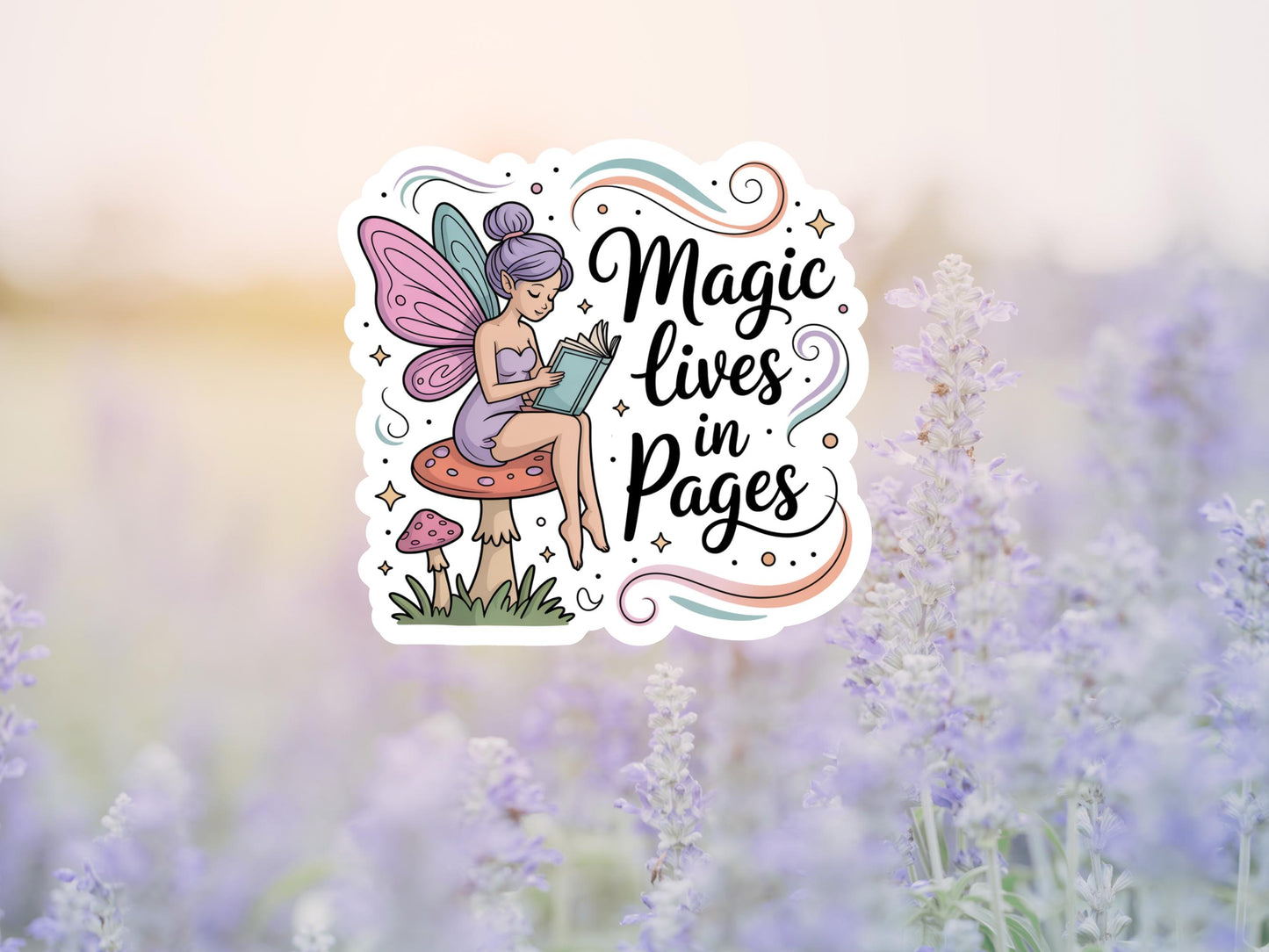 Magic Lives In Pages Fairy Reading Sticker
