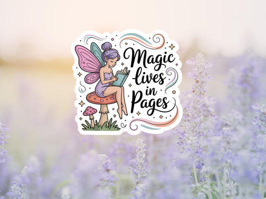 Magic Lives In Pages Fairy Reading Sticker