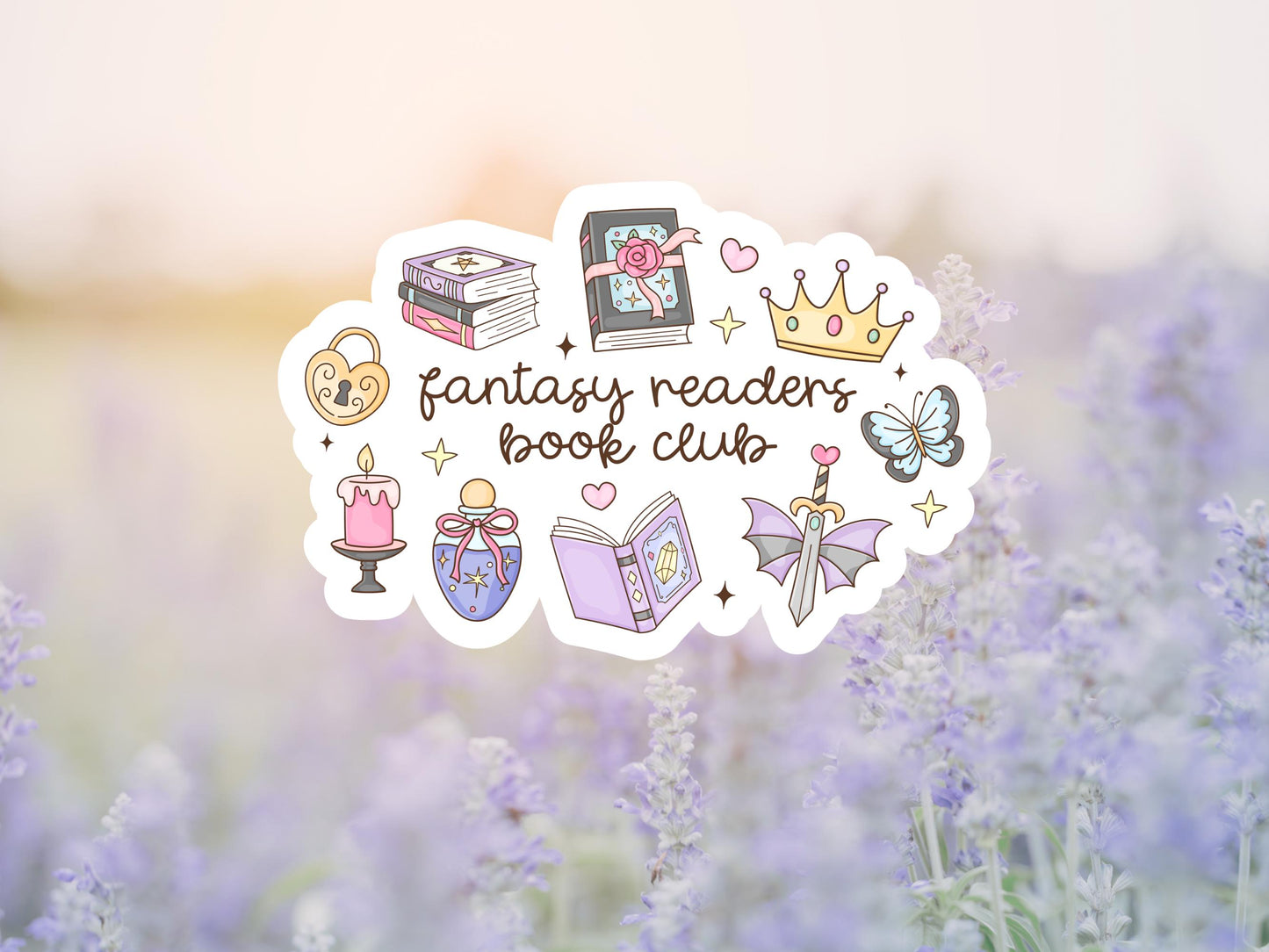 Girly Fantasy Readers Book Club Sticker