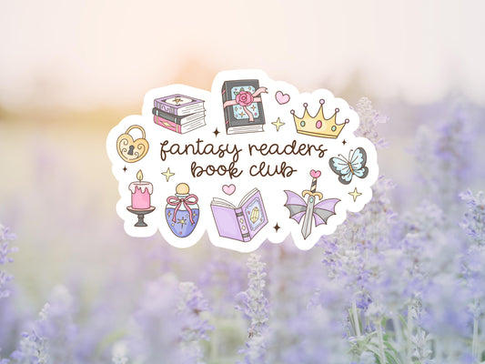 Girly Fantasy Readers Book Club Sticker
