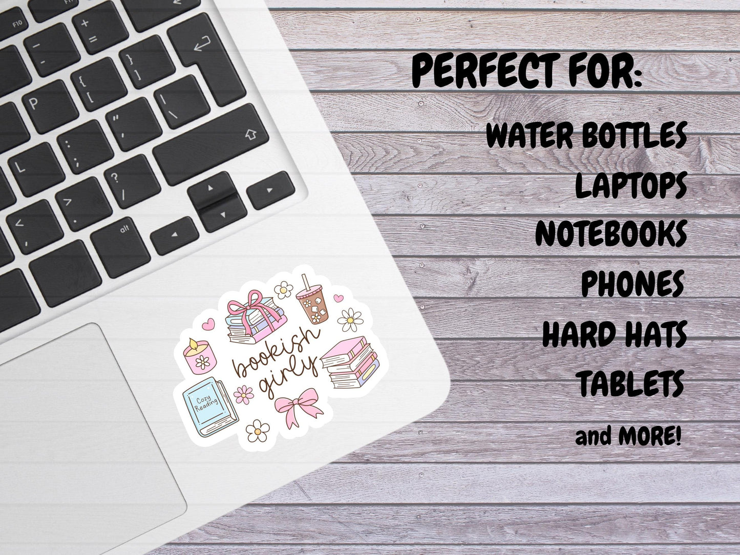 Pink Bookish Girly Sticker