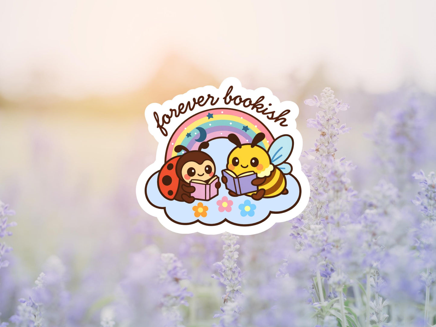Forever Bookish Bumblebee And Ladybug Reading Sticker