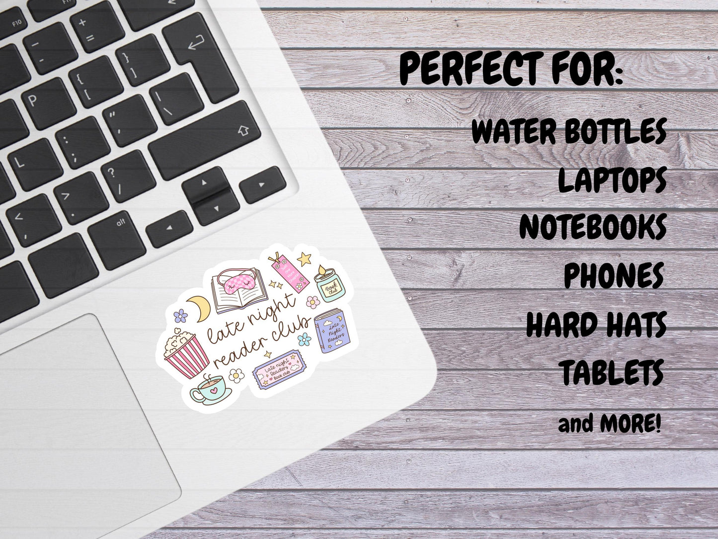 Girly Late Night Reader Club Sticker