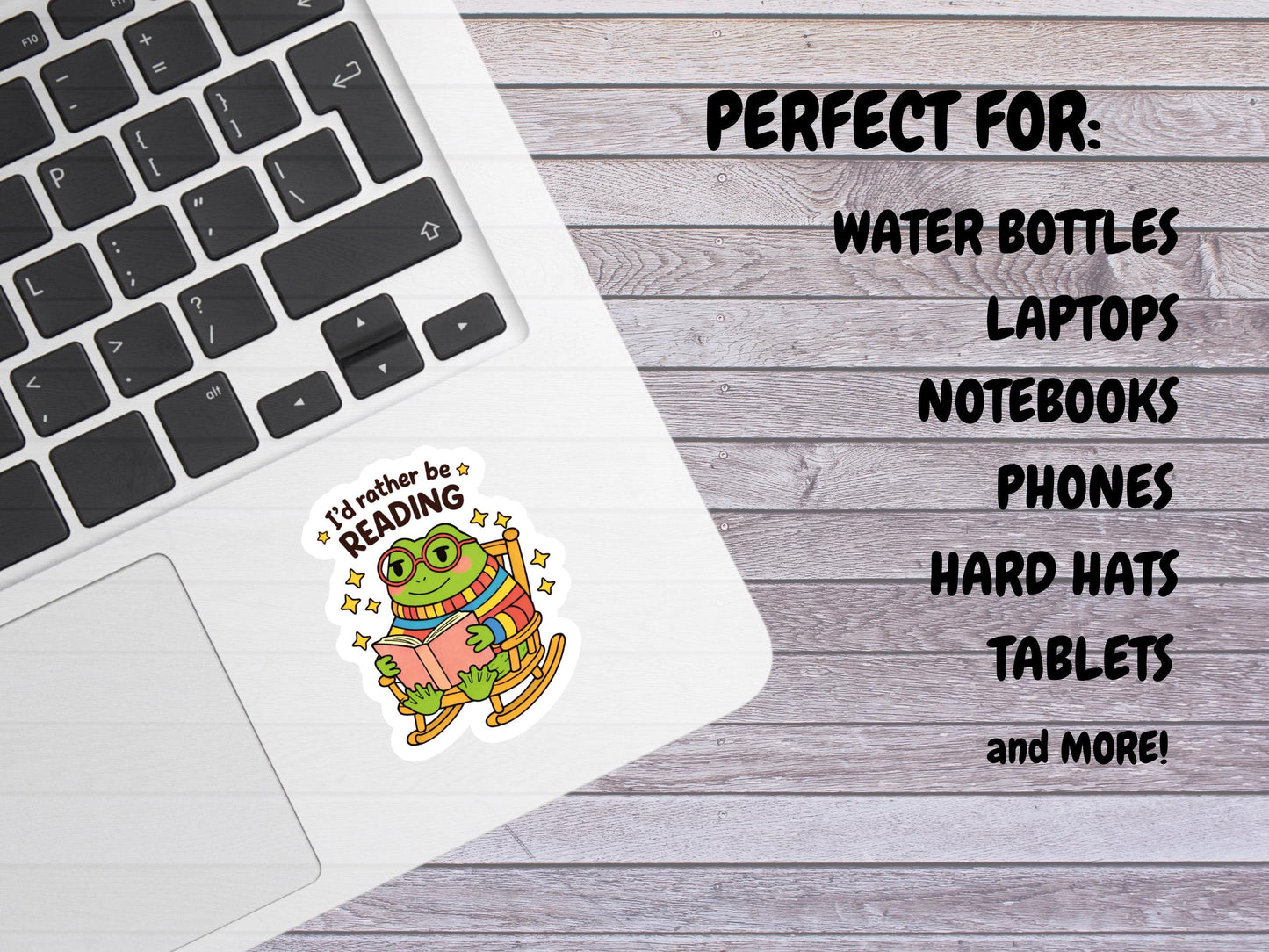 I'd Rather Be Reading Frog Sticker