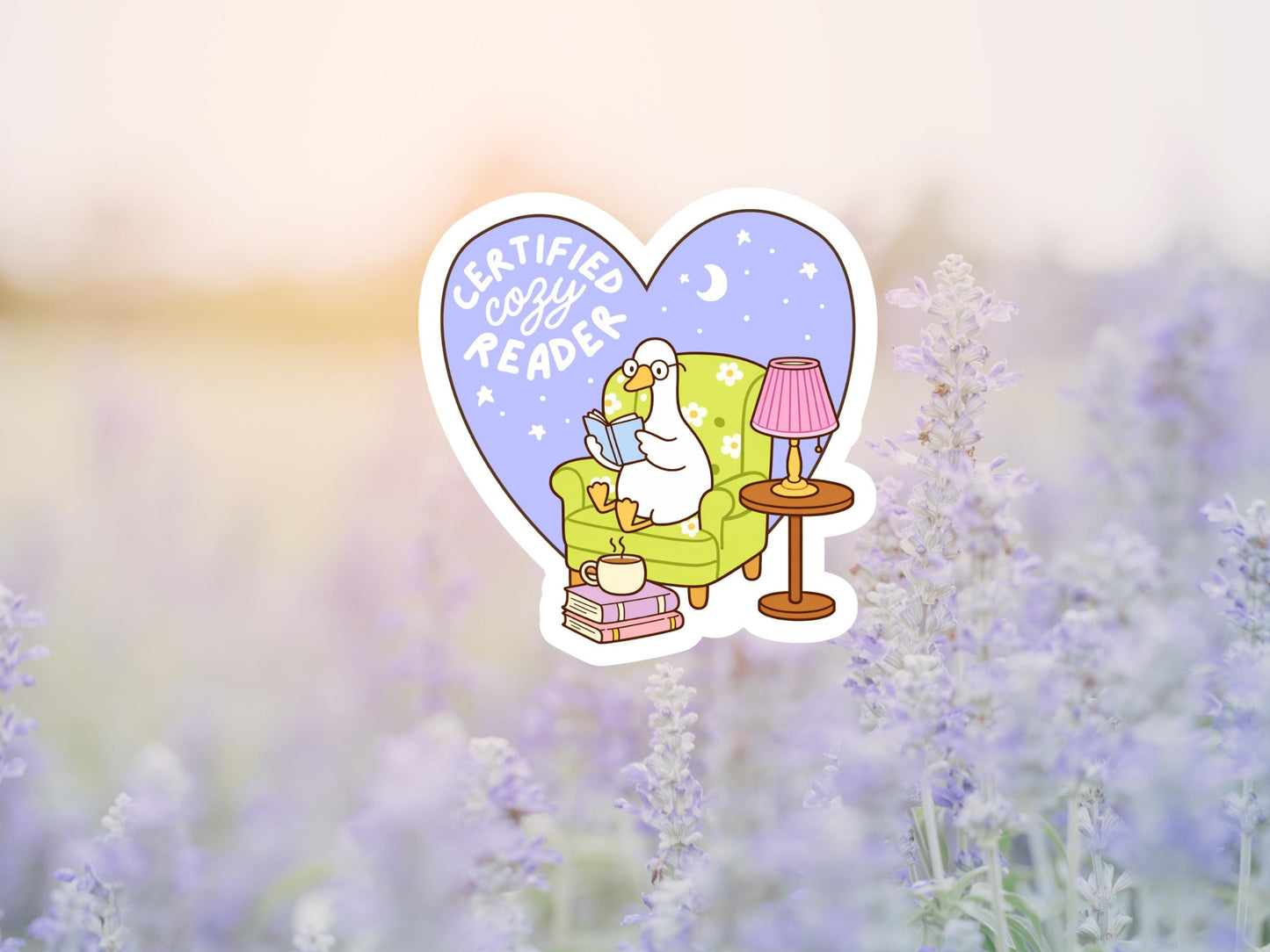 Certified Cozy Reader Duck Sticker